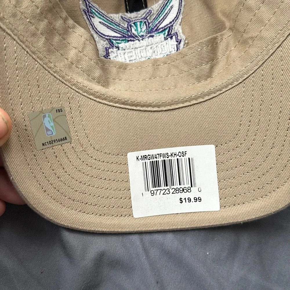 NBA Charlotte Hornets Fan Favorite Khaki Tan Adjustable Dad Hat OSFA NEW